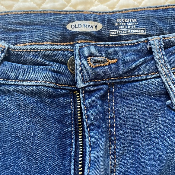 Women's Old Navy‎ Rockstar Super Skinny High Rise Denim Blue Jeans Size 2 - Picture 2 of 4